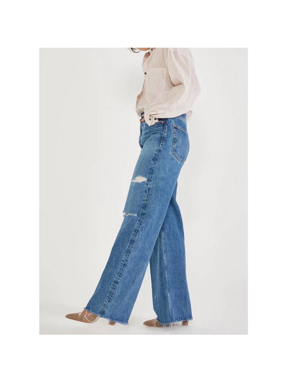 ETICA devon wide leg in everglades size 24 NWOT distressed - Picture 3 of 10